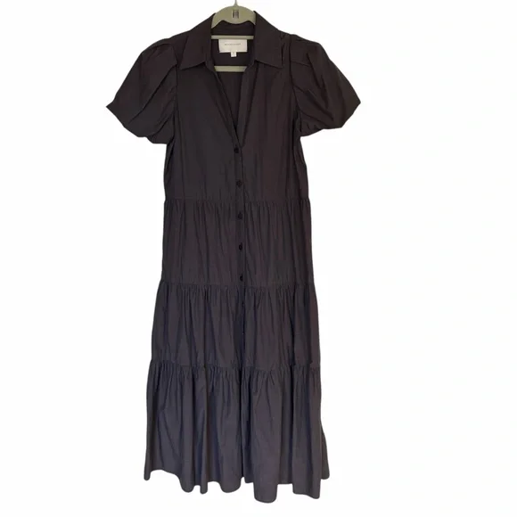 Brochu Walker‎ Havana Tiered Chocolate Brown Dress Small - Picture 2 of 8